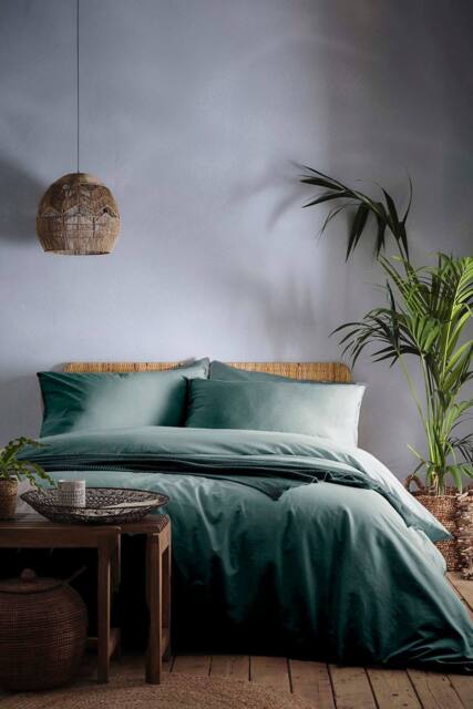 Appletree 'Cassia' 100% Natural Cotton Duvet Cover Set in Teal - Size: King - image 1