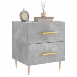 Berkfield Home Bedside Cabinet Concrete Grey 40x35x47.5 cm Engineered Wood - thumbnail 3