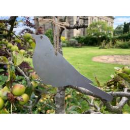 Poppyforge Hanging Blackbird Garden Art (Pack of 3) - W20 x H15 cm in Silver - thumbnail 3