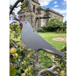 Poppyforge Hanging Blackbird Garden Art (Pack of 3) - W20 x H15 cm in Silver - thumbnail 4