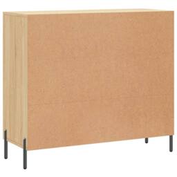 Berkfield Home Sideboard Sonoma Oak 90x34x80 cm Engineered Wood in Light Oak - Size: 90 x 34 x 80 cm - thumbnail 8