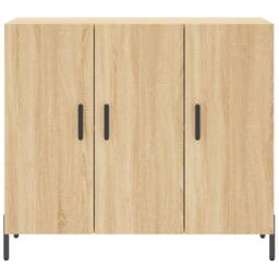 Berkfield Home Sideboard Sonoma Oak 90x34x80 cm Engineered Wood in Light Oak - Size: 90 x 34 x 80 cm - thumbnail 6