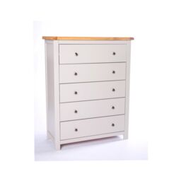 Cabinet Bits Argenta 5 Drawer Chest of Drawers Chrome Knob in Light Grey - thumbnail 2