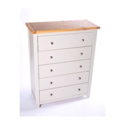 Cabinet Bits Argenta 5 Drawer Chest of Drawers Chrome Knob in Light Grey - thumbnail 3
