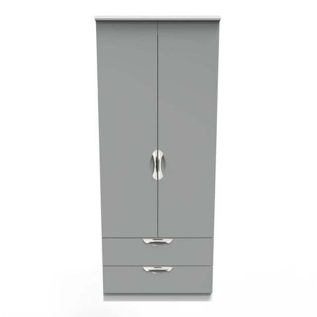 Ready Assembled 2 U Holborn 2 Door 2 Drawer Wardrobe (Ready Assembled) in Dark Grey - image 1