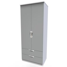 Ready Assembled 2 U Holborn 2 Door 2 Drawer Wardrobe (Ready Assembled) in Dark Grey - thumbnail 3