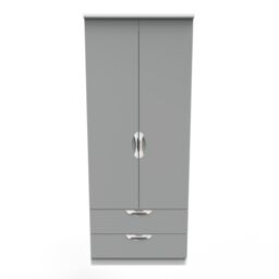 Ready Assembled 2 U Holborn 2 Door 2 Drawer Wardrobe (Ready Assembled) in Dark Grey - thumbnail 1