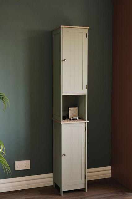 Home Discount Bath Vida Priano 2 Door Tall Cabinet Cupboard Bathroom Storage 1700 x 320 x 300 mm in Grey - image 1