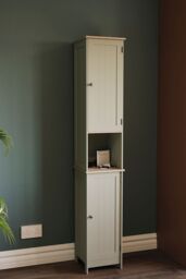 Home Discount Bath Vida Priano 2 Door Tall Cabinet Cupboard Bathroom Storage 1700 x 320 x 300 mm in Grey