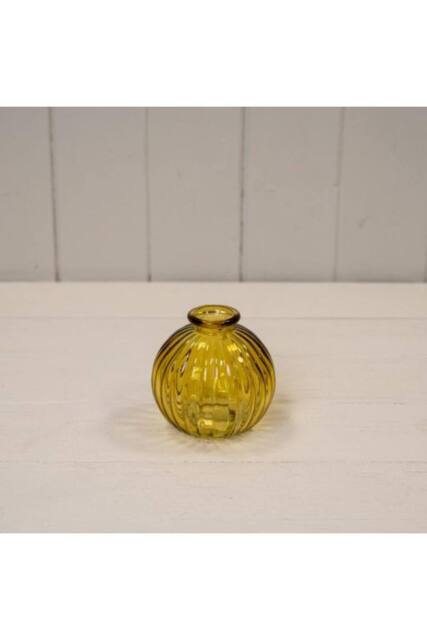 KDMD Glass Rustic Yellow Vase 8cm - image 1