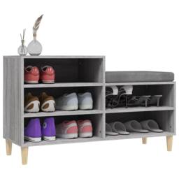 Berkfield Home Shoe Cabinet Grey Sonoma 102x36x60 cm Engineered Wood - Size: 102 x 36 x 60 cm - thumbnail 4