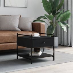Berkfield Home Coffee Table Black 50x50x50 cm Engineered Wood - Size: 50 x 50 x 50 cm - thumbnail 1