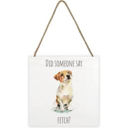 Louise Nisbet Jack Russell Terrier Wooden Block in Dark Brown