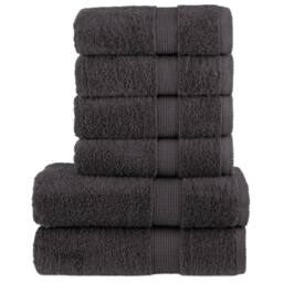 Berkfield Home 6 Piece Premium Towel Set SOLUND Anthracite 600 gsm in Charcoal - thumbnail 2