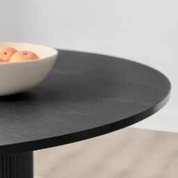 FurnitureboxUK Penrose Black Round Dining Table & 4 Calla Faux Leather Chairs - thumbnail 6