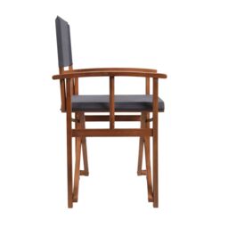 Charles Bentley Wooden Pair of Folding Directors Chairs - Cream, Grey, Teal in Grey - thumbnail 6