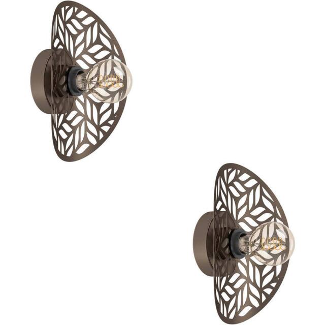 Loops 2 PACK Stylish Modern Design Bronze Wall Light for Indoor Home Decor in Brown - image 1