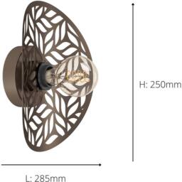 Loops 2 PACK Stylish Modern Design Bronze Wall Light for Indoor Home Decor in Brown - thumbnail 4