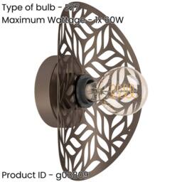 Loops 2 PACK Stylish Modern Design Bronze Wall Light for Indoor Home Decor in Brown - thumbnail 2