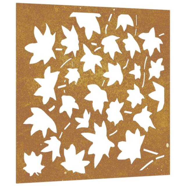 Berkfield Home Garden Wall Decoration 55x55 cm Corten Steel Maple Leaf Design in Brown - image 1