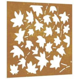 Berkfield Home Garden Wall Decoration 55x55 cm Corten Steel Maple Leaf Design in Brown