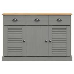 Berkfield Home Sideboard with Drawers VIGO 113x40x75 cm Grey Solid Wood Pine - Size: 113 x 40 x 75 cm - thumbnail 5