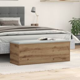 Berkfield Home Artisan Oak Storage Box 102x35x35 cm Made of Engineered Wood in Brown - Size: 102 x 35 x 35 cm - thumbnail 4