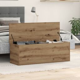 Berkfield Home Artisan Oak Storage Box 102x35x35 cm Made of Engineered Wood in Brown - Size: 102 x 35 x 35 cm - thumbnail 1