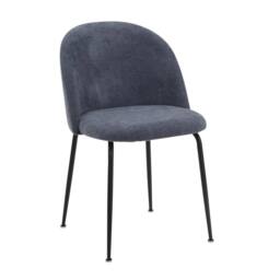 FWStyle Monaco 5 Piece White Sintered Stone Dining Set Blue Linen Chairs - thumbnail 2