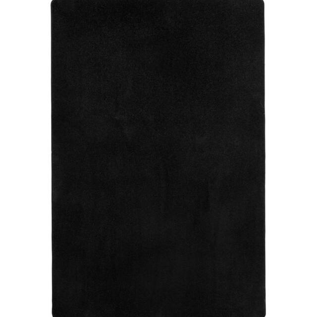 THE RUGS Modern Plain Rug Uni Colours Short Pile Polypropylene Area Rug in Black - Size: 80 cm x 150 cm - image 1