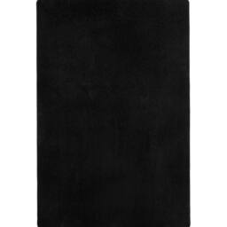 THE RUGS Modern Plain Rug Uni Colours Short Pile Polypropylene Area Rug in Black - Size: 80 cm x 150 cm - thumbnail 1