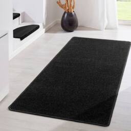 THE RUGS Modern Plain Rug Uni Colours Short Pile Polypropylene Area Rug in Black - Size: 80 cm x 150 cm - thumbnail 7