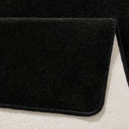 THE RUGS Modern Plain Rug Uni Colours Short Pile Polypropylene Area Rug in Black - Size: 80 cm x 150 cm - thumbnail 2