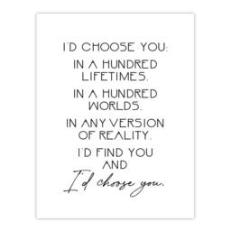 "Artery8 Would Choose You In Hundred Lifetimes Love Modern Wall Art Print in White - Size: W12"" x H16""" - thumbnail 1
