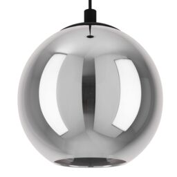 Eglo Ariscani Glass & Metal 1 Light Ceiling Pendant in Black - thumbnail 4