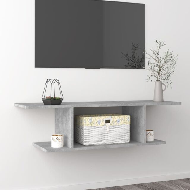 Berkfield Home Wall Mounted TV Cabinet Concrete Grey 103x30x26.5 cm - image 1