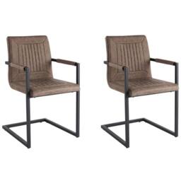 Wyld and Coco Luxor Cantilever Conference Chairs Set of 2 - Brown Faux Leather - thumbnail 2