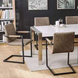 Wyld and Coco Luxor Cantilever Conference Chairs Set of 2 - Brown Faux Leather