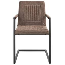 Wyld and Coco Luxor Cantilever Conference Chairs Set of 2 - Brown Faux Leather - thumbnail 3