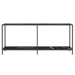 Berkfield Home Stylish Console Table Black 180x35x75.5 cm Tempered Glass - thumbnail 1