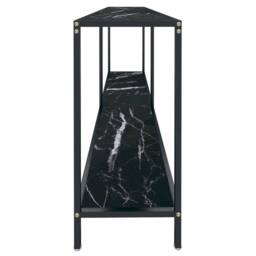 Berkfield Home Stylish Console Table Black 180x35x75.5 cm Tempered Glass - thumbnail 4