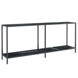 Berkfield Home Stylish Console Table Black 180x35x75.5 cm Tempered Glass - thumbnail 3