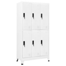 Berkfield Home Locker Cabinet White 90x45x180 cm Steel - Size: 90 x 45 x 180 cm - thumbnail 1