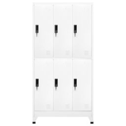 Berkfield Home Locker Cabinet White 90x45x180 cm Steel - Size: 90 x 45 x 180 cm - thumbnail 2