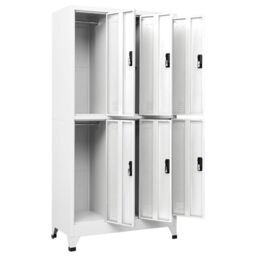Berkfield Home Locker Cabinet White 90x45x180 cm Steel - Size: 90 x 45 x 180 cm - thumbnail 5