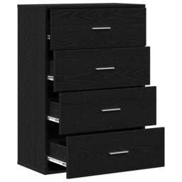 Berkfield Home Sideboard with Drawer Black oak 60 x 31 x 84 cm Particle board - thumbnail 5