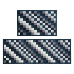 JVL 'Mega Machine Washable Doormat & Runner, Pixels in Black - Size: 57 cm x 150 cm - thumbnail 1