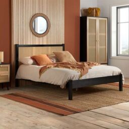 Birlea Croxley 2 Drawer Rattan Bedside in Black - thumbnail 2