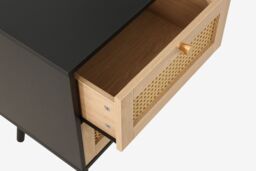 Birlea Croxley 2 Drawer Rattan Bedside in Black - thumbnail 5