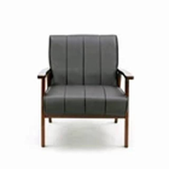 EONLION Armchair Stylish Living Room Accent Chair Wood Frame Armchair in Grey - image 1